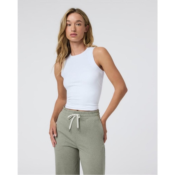 Vuori Pose Modern Ribbed Tank in White XL - Picture 1 of 6